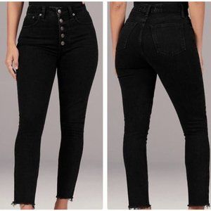 Abercrombie & Fitch The Super Skinny Ankle High Rise Black Denim Jeans Womens 4